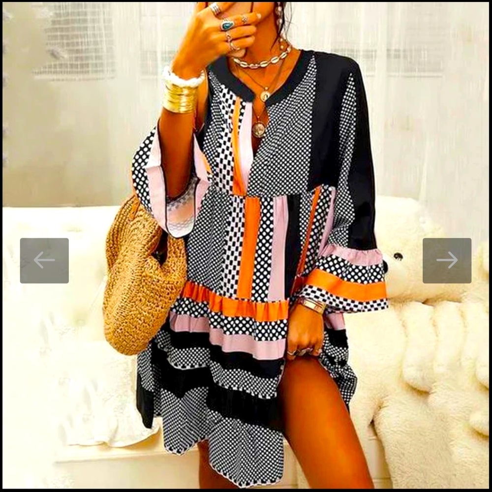 Bell Sleeve Shift Dress